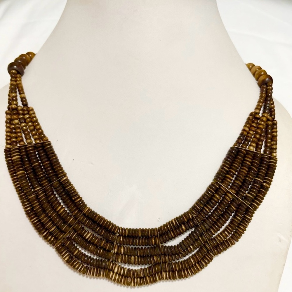 Multi layered Bone Beaded Necklace